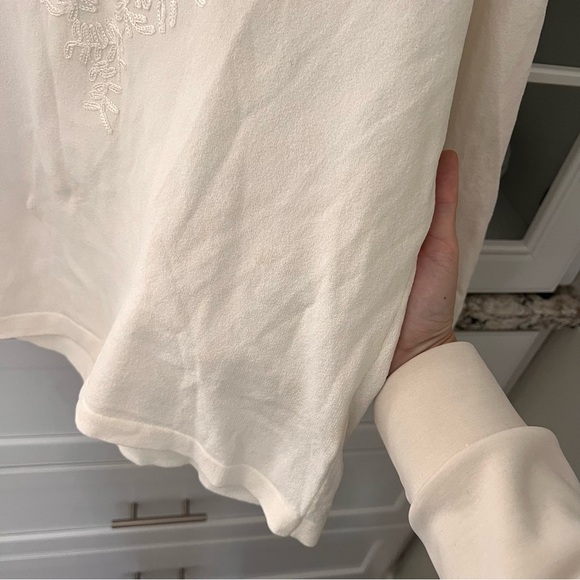 Jones New York Women's White Floral Blouse - Picture 6 of 7